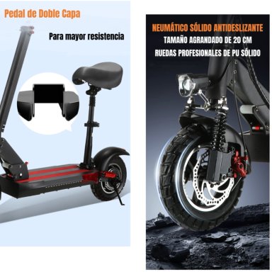 SCOOTER ADULTO ELE CTRICO 40KM 48V 350W EDGE NEGRO - 5