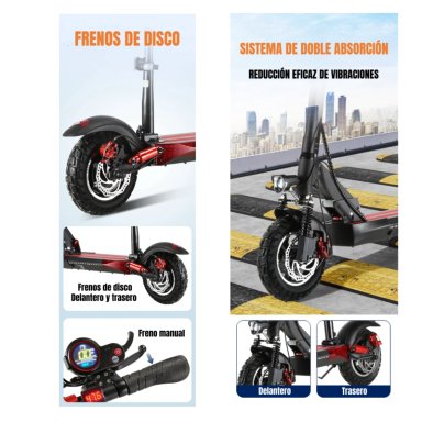 SCOOTER ADULTO ELE CTRICO 40KM 48V 350W EDGE NEGRO - 6