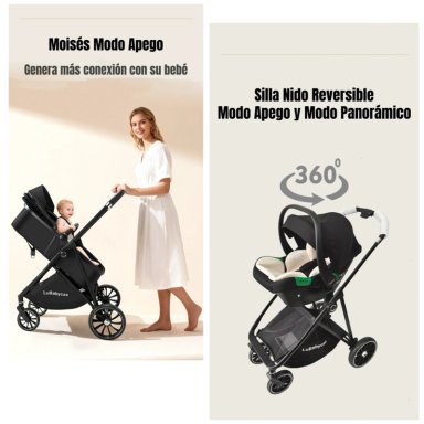 COCHE TRAVEL SYSTEM TOLDO 360°GESE BABY ROSADO LUBABYCAS - 3