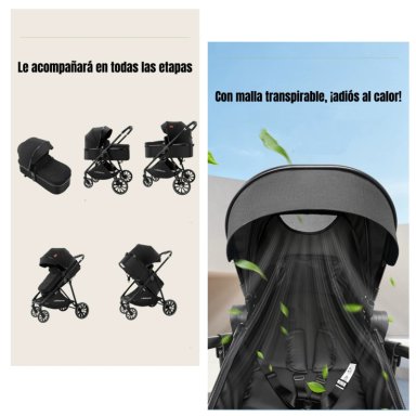 COCHE TRAVEL SYSTEM TOLDO 360°GESE BABY ROSADO LUBABYCAS - 4