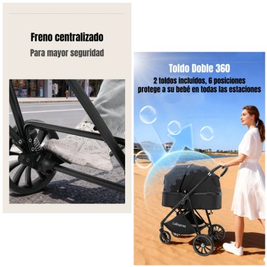 COCHE TRAVEL SYSTEM TOLDO 360°GESE BABY ROSADO LUBABYCAS - 6