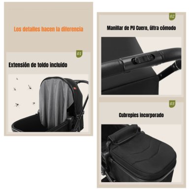 COCHE TRAVEL SYSTEM TOLDO 360°GESE BABY ROSADO LUBABYCAS - 7