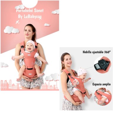 PORTABEBE  ERGONOMICO 0-3 AÑOS SONET GRIS BY LUBABYCAS - 2