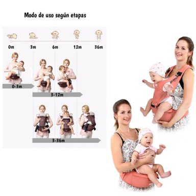 PORTABEBE  ERGONOMICO 0-3 AÑOS SONET GRIS BY LUBABYCAS - 6