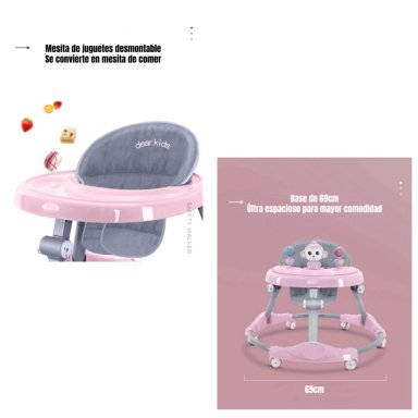 ANDADOR CAMINADOR PLEGABLE APOYA PIES BORA AZUL LUBABYCAS - 6