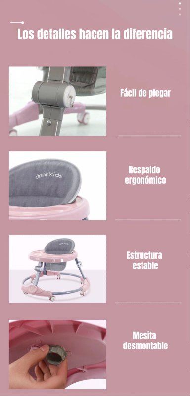 ANDADOR CAMINADOR PLEGABLE APOYA PIES BORA AZUL LUBABYCAS - 7