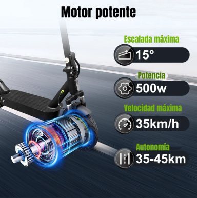 SCOOTER ELE CTRICO ALUMINIO CON APP 50KM 36V 500W E5MAX - 5