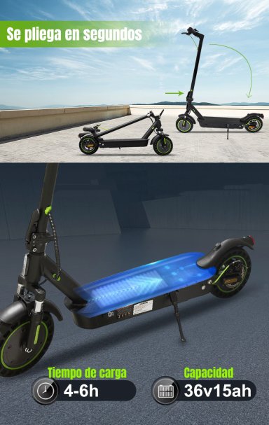 SCOOTER ELE CTRICO ALUMINIO CON APP 50KM 36V 500W E5MAX - 6