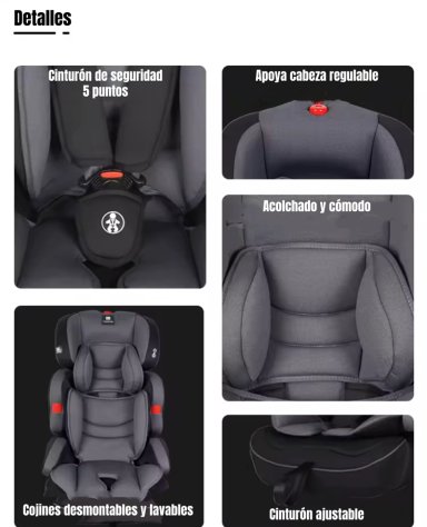 SILLA DE AUTO BUTACA 9-36KG 12 AÑOS ROSADA WE05 LUBABYCAS - 4