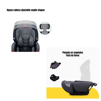 SILLA DE AUTO BUTACA 9-36KG 12 AÑOS ROSADA WE05 LUBABYCAS - 6