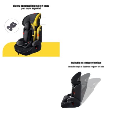 SILLA DE AUTO BUTACA 9-36KG 12 AÑOS ROSADA WE05 LUBABYCAS - 7