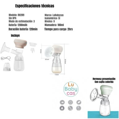 EXTRACTOR DE LECHE ELE CTRICO 10 BOLSAS RH289 VERDE LUBABYCAS - 8