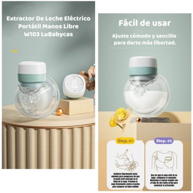 EXTRACTOR DE LECHE ELE CTRICO MANOS LIBRE W103 LUBABYCAS - 2
