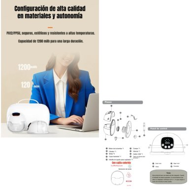 EXTRACTOR DE LECHE ELE CTRICO PORTATIL W210 LUBABYCAS - 6