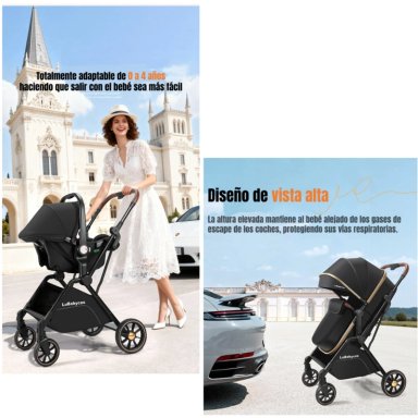 COCHE TRAVEL SYSTEM LUBABYCAS 0-4 AÑOS ALUMINIO ALVIN ROSADO - 4