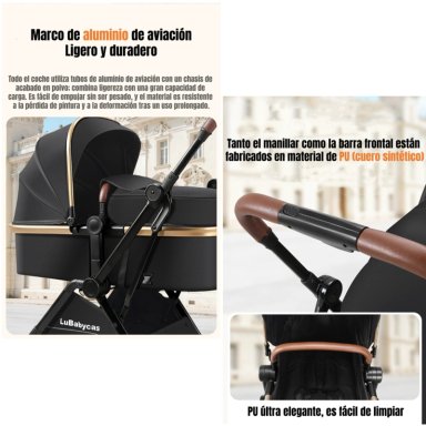 COCHE TRAVEL SYSTEM LUBABYCAS 0-4 AÑOS ALUMINIO ALVIN ROSADO - 5