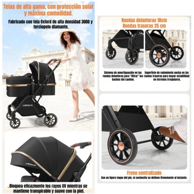 COCHE TRAVEL SYSTEM LUBABYCAS 0-4 AÑOS ALUMINIO ALVIN ROSADO - 6