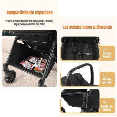 COCHE TRAVEL SYSTEM LUBABYCAS 0-4 AÑOS ALUMINIO ALVIN ROSADO - 7