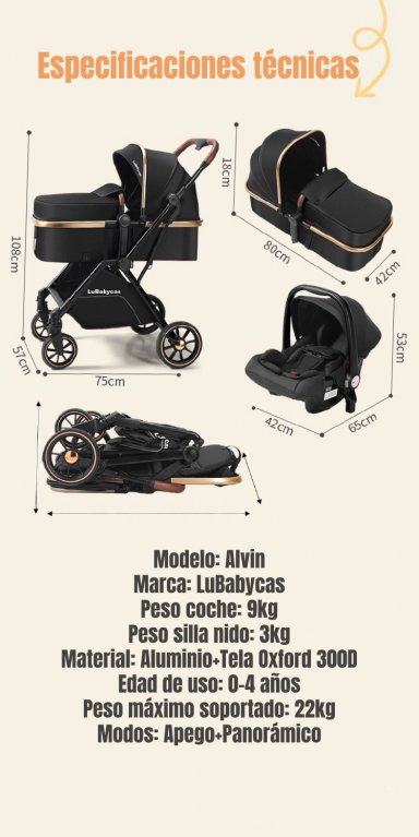COCHE TRAVEL SYSTEM LUBABYCAS 0-4 AÑOS ALUMINIO ALVIN ROSADO - 8