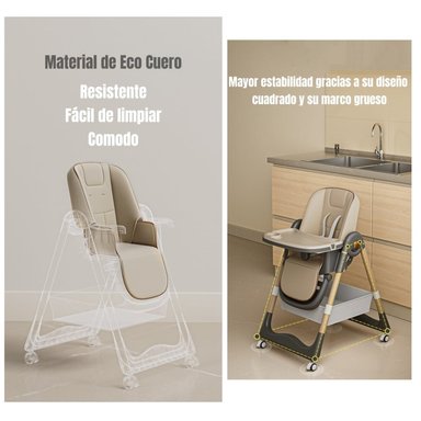 SILLA DE COMER RECLINABLE PLEGABLE LUBABYCAS ROSADA - 5