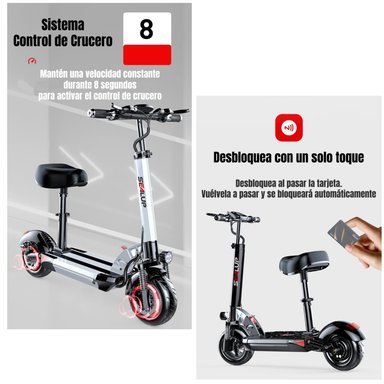 SCOOTER ADULTO ELE CTRICO FLASH 48V 500W 80KM ALUMINIO NEGRO - 6