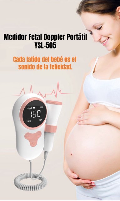 MONITOR FETAL DOPPLER LATIDOS CORAZON BEBE  GRIS LUBABYCAS - 2