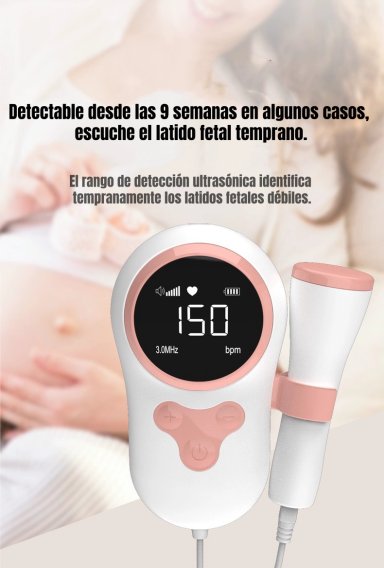 MONITOR FETAL DOPPLER LATIDOS CORAZON BEBE  GRIS LUBABYCAS - 3