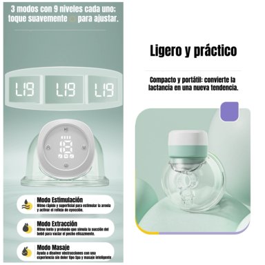 EXTRACTOR DE LECHE ELE CTRICO MANOS LIBRE W103 LUBABYCAS - 4