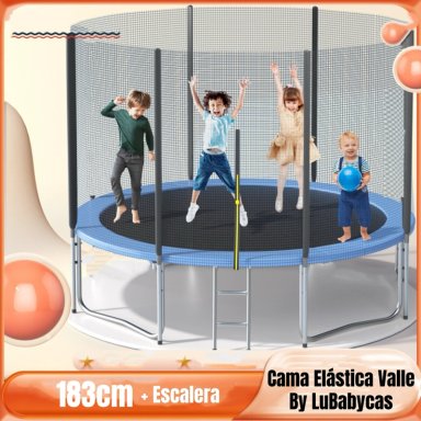 CAMA ELASTICA TRAMPOLINE LUBABYCAS 183CM ESCALERA VALLE - 2