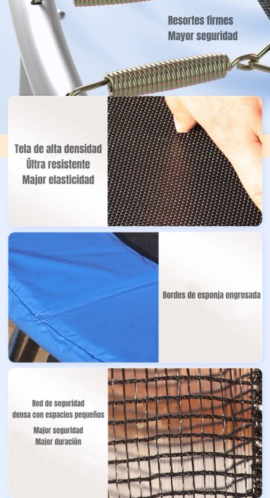 CAMA ELASTICA TRAMPOLINE LUBABYCAS 183CM ESCALERA VALLE - 4
