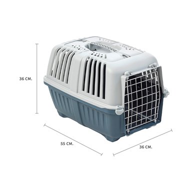 JAULA TRANSPORTE MASCOTAS PRATIKO METAL 2 AZUL OPACO MPS - 2