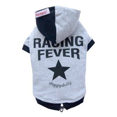 POLERON GRIS RACING FEVER CON GORRO- L - 2