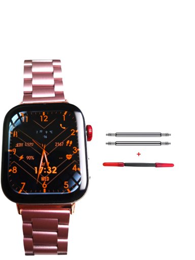 CORREA METAL COMPATIBLE HUAWEI WATCH FIT 3/4 /4 PRO ROSA - 1