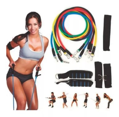 SET BANDAS ELÁSTICAS DE RESISTENCIA 11 PIEZAS LATEX FITNESS - 1