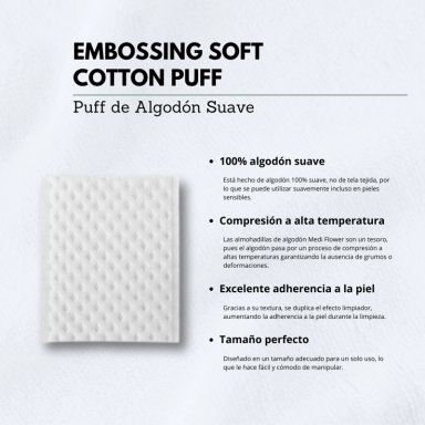 MEDI FLOWER PE TALOS DE ALGODON “EMBOSSING SOFT COTTON PUFF” - 7