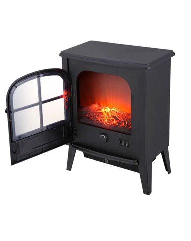 CHIMENEA ELÉCTRICA VINTAGE  EFECTO LLAMA REAL 3D 1800 W - 4