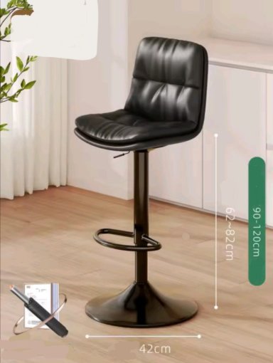 PACK  2 SILLAS BAR  NORDICA ECOCUERO COLOR NEGRO - 3