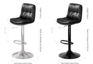 PACK  2 SILLAS BAR  NORDICA ECOCUERO COLOR NEGRO - 4
