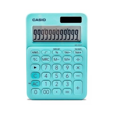 CALCULADORA CASIO TURQUESA ESCRITORIO 12 DIGITOS MS-20UC - 1
