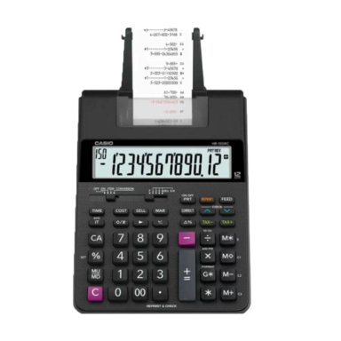 CALCULADORA DE IMPRESION 21 FUNCIONES EN COLOR NEGRO HR-150RC-DC CASIO - 1