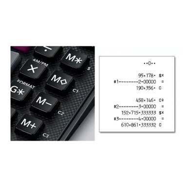 CALCULADORA DE IMPRESION 21 FUNCIONES EN COLOR NEGRO HR-150RC-DC CASIO - 2