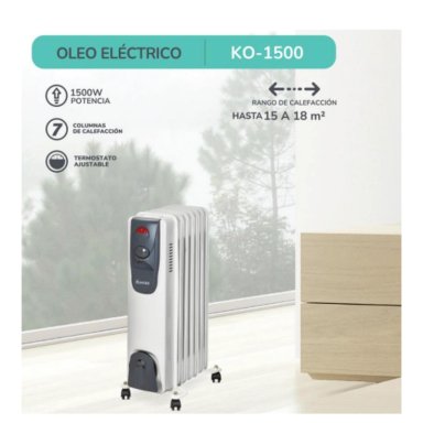 ESTUFA CALEFACTOR OLEOELECTRICA 1500W 3 NIV KO-1500 KENDAL - 6