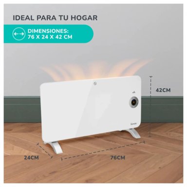 ESTUFA CALEFACTOR KENDAL PANEL CONVECTOR ELECTRICO 1500W WIFI LED BLANCO KPN-1500AL - 7