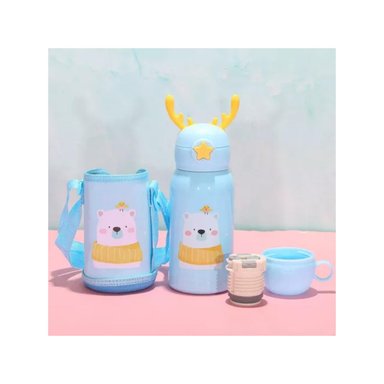 BOTELLA TOTALUPGRATE AGUA PORTÁTIL 500ML OSO KAWAII INFANTIL CELESTE - 3