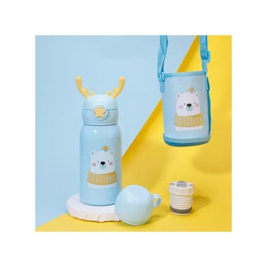 BOTELLA TOTALUPGRATE AGUA PORTÁTIL 500ML OSO KAWAII INFANTIL CELESTE - 4