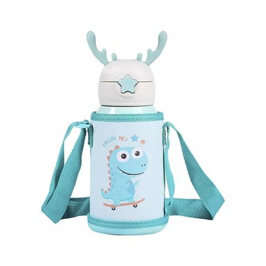 BOTELLA TOTALUPGRATE AGUA PORTÁTIL 500ML DINO KAWAII INFANTIL AZUL - 1