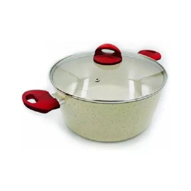 OLLA CACEROLA MARMOLEADA 28CM 9200ML ANTIADHERENTE ARTE ANDINO - 1