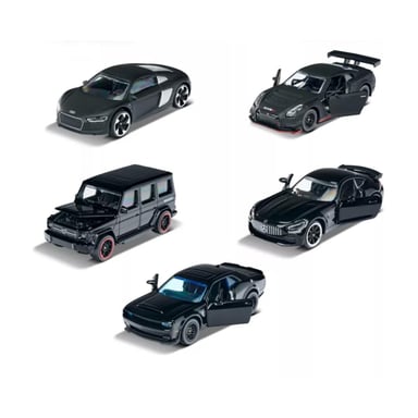 JUGUETE AUTO TOTALUPGRATE PACK 5 1:62 METÁLICOS BLACK EDITION INFANTIL - 1
