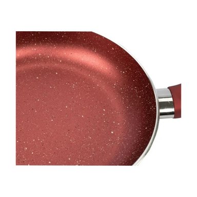 SARTEN DE COCINA ANTIADHERENTE 20CM EN COLOR ROJO MANGO DE SILICONA - 3