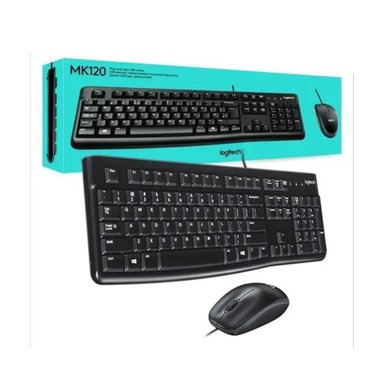 KIT TECLADO Y MOUSE USB ALAMBRICOS NEGRO MK120 - 3